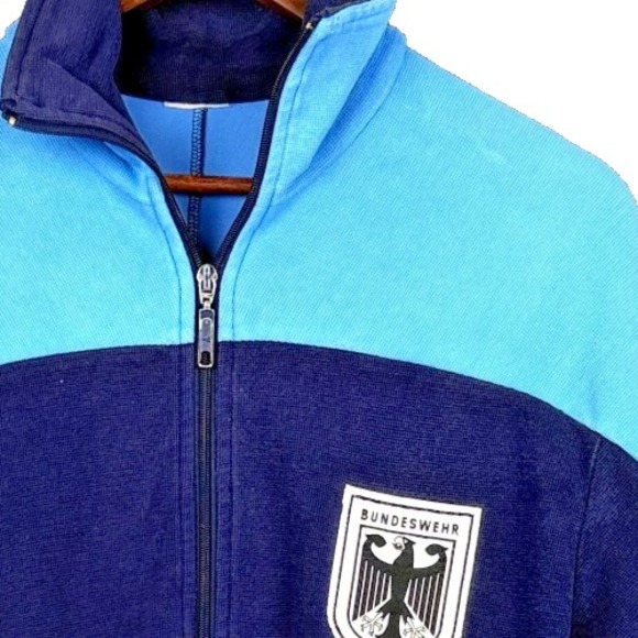 BUNDESWEHR Other - Vintage 80s German Military Bundeswehr Track Jacket Mens M Blue Full Zip Knit